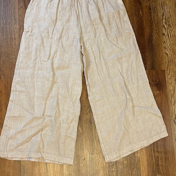 NEW Woolovers Tan 100% Linen Culottes Women’s Size 8 NWT - Picture 3 of 7